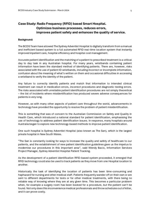 BCDS Case Study - Smart Hospital