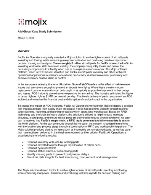 Mojix Case Study - FedEx