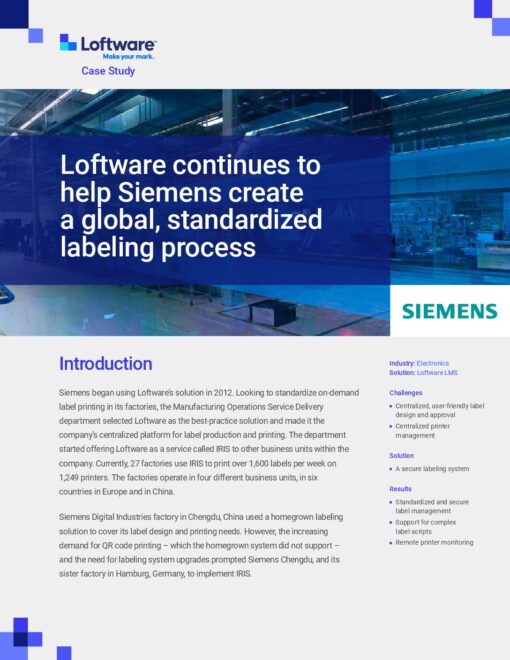 Loftware Case Study - Siemens