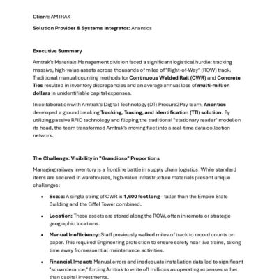 ANANTICS Case Study - AMTRAK