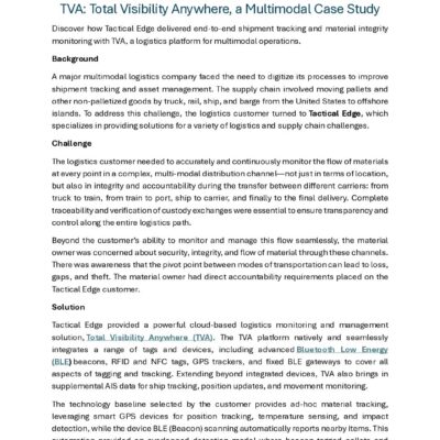 Tactical Edge Case Study - Montimber International